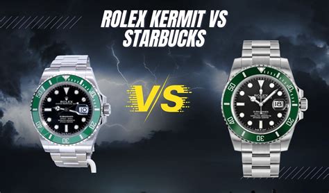 difference between rolex kermit and starbucks|Starbucks vs kermit green bezel.